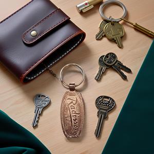 Vintage Style 2.5 Inch Colored Copper Oval Keychain for Corporate Gifts and Promotional Events - Product Image 4