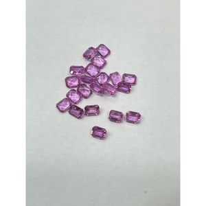 Gemas octagonales de zafiro Rosa naturales hechas a mano, piedra suelta bellamente cortada para collares, corte esmeralda, tamaño más pequeño, corte de rosa a granel - Product Image 2