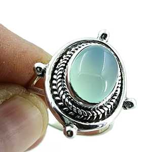 Navya Craft 925 Sterling Silver <b>Statement</b> Boho <b>Ring</b> Chalcedony Yellow Gemstone Jewelry Sizes 4-14 US November Birthstone Gift - Product Image 1