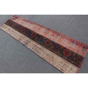 Alfombra turca de 2.3x8 pies, alfombra vintage con diseño floral rojo - Product Image 3