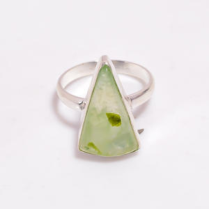 แหวนเงินแท้สไตล์คลาสสิก925พลอยพรีไนต์ตัดแฟนซีสำหรับงานแต่งงานหรืองานครบรอบของขวัญปาร์ตี้ - Product Image 2