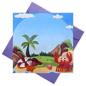 Tarjeta de felicitación de papel animal de Vietnam hecha a mano, tarjeta de filigrana hecha a mano con diseño moderno en relieve de animales 3D - Product Image 1