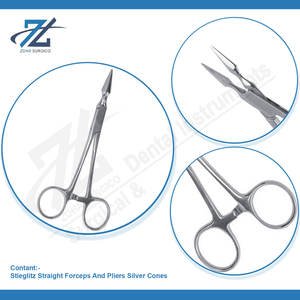 Stieglitz pince manuelle droite pince dentaire cône d'argent enlevant la pince de canal radiculaire en acier inoxydable pince endodontique dentaire - Product Image 4