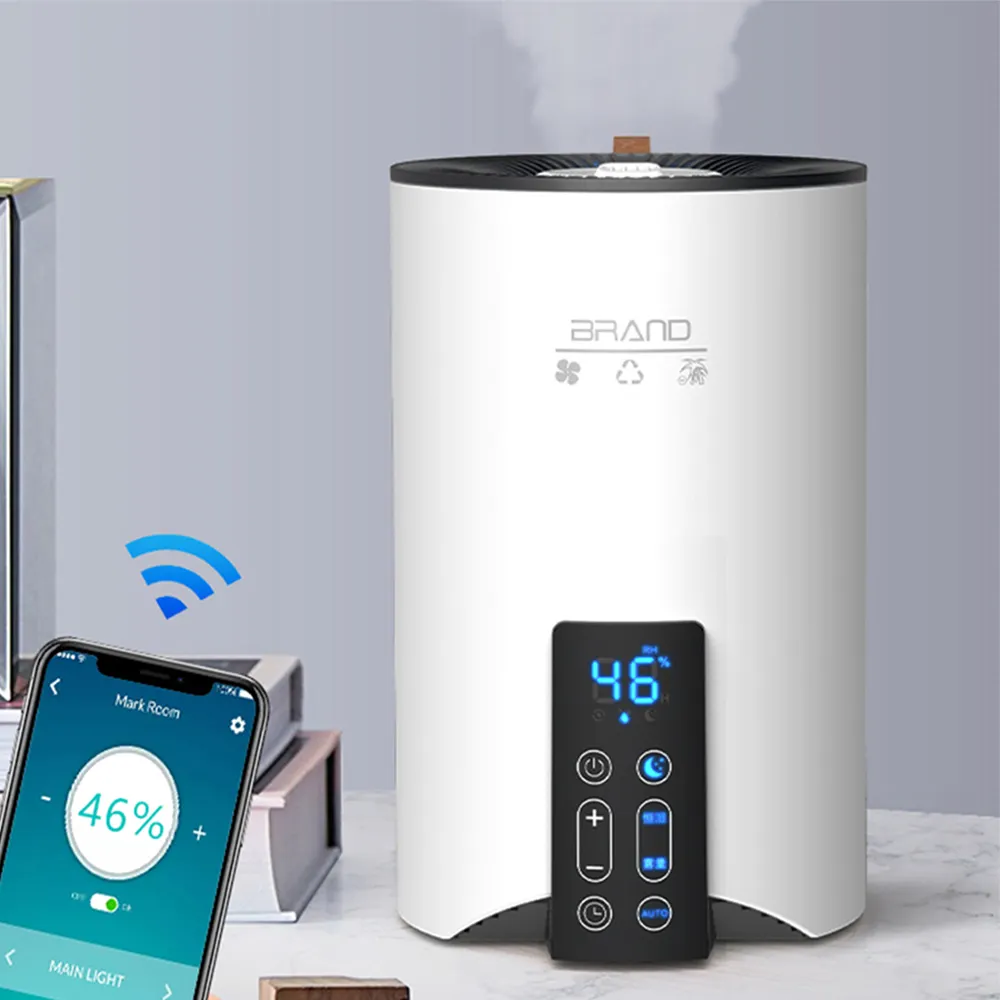 Máy Khuếch Tán Hương Thơm Điều Khiển WIFI Thông Minh 4L Tùy Chỉnh OEM ODM Máy Tạo Độ Ẩm Làm Sạch Không Khí Siêu Âm Sương Lạnh Ấm Áp Cho Gia Đình