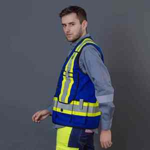เสื้อกั๊กนิรภัยสำหรับผู้ชายและผู้หญิงเสื้อกั๊กใส่ทำงานแขนกุดสีสะท้อนแสง - Product Image 5