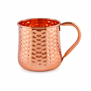 Mug Moscow Mule en cuivre pur, écologique, fait main, finition martelée, poignée soudée, sans revêtement, design vintage, pour usage domestique - Product Image 6