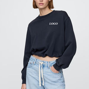 เสื้อสเวตเชิ้ตผู้หญิงทรงหลวม แขนยาว พร้อมโลโก้สั่งทำ วัสดุระบายอากาศ/สวมใส่สบาย ดีไซน์ลำลองสไตล์สตรีท - Product Image 1