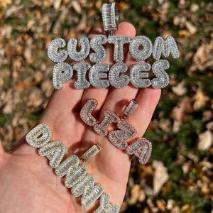 Colgante de Moissanita Personalizado con Letra y Nombre, Chapado en Oro de 18K, Joyería de Lujo Estilo Hip Hop - Product Image 4