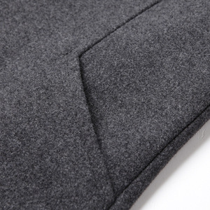 เสื้อโค้ทผ้าวูลสำหรับผู้ชาย, เสื้อโค้ทผ้าวูลฤดูหนาวแบบกลับด้านได้เสื้อลายสก็อตแบบมีกระดุมติดเสื้อทำจากเส้นใยไม้ไผ่และโลโก้ตามสั่ง - Product Image 6