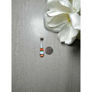 Colgante Harold Smith con múltiples dijes, engaste de bisel en oro rosa, ópalo, plata de ley chapada en rodio, incrustación con patrón numérico en bisel - Product Image 2