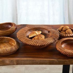 Tazón de Madera Biodegradable Natural Moderno, Ecológico, Pulido a Mano, Duradero, de Primera Calidad, Tamaño Personalizado, para Servir Comida en Fiestas - Product Image 2