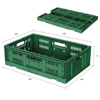 Caisse pliable en plastique robuste pour légumes, fabrication OEM, Chine, 6418 Logistics
