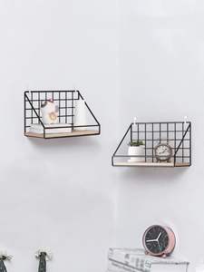 Reliable Manufacturer Wooden Iron Gold Plated Wall <b>Shelf</b> Handmade Rustic Industrial <b>Storage</b> Display For Home Interior Decor - Product Image 4