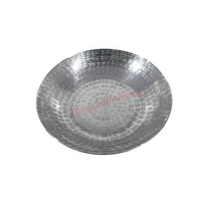 Milieu du siècle moderne blanc argent métal fleur bol haute qualité personnalisable oiseau illustration pour mariage soupe vaisselle vaisselle - Product Image 5