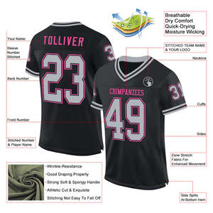 Maillot de football américain durable personnalisable pour les jeunes, uniforme d'entraînement respirant pour les matchs d'école et de club - Product Image 2