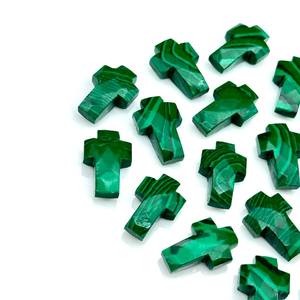 Cuentas de Cruz sagrada de malaquita natural, abalorios de piedras preciosas sueltas, fabricación de joyas DIY, pulsera, collar, venta al por mayor - Product Image 3