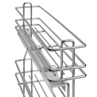 Emuca-Botellero Extraíble SupraMax de Cierre Suave, 3 Estantes, Módulo de 150mm, Acero Cromado, Lado Izquierdo, Accesorio para Armario de Cocina, Modelo Español