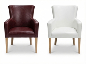 Fauteuil en cuir moderne avec pieds en bois, confortable, pour bureau, hall d'entrée, maison, salle d'attente. - Product Image 2