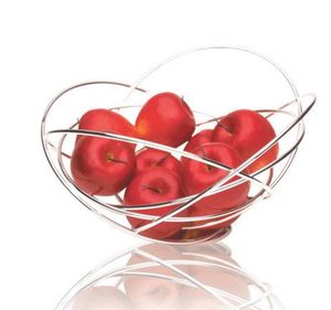 Panier à fruits décoratif en métal argenté avec fil, fait à la main pour un attrait esthétique et un rangement pratique des fruits frais - Product Image 1