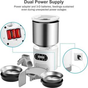 Homefeet ที่ให้อาหารสัตว์เลี้ยงอัตโนมัติ HM602A สแตนเลสชามคู่จอแสดงผล LCD มือถือ/Wi-Fi แอปควบคุมส่วนใหญ่ - Product Image 3