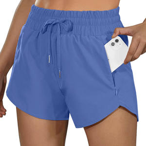 Pantalones cortos atléticos de alta calidad para mujer, pantalones cortos deportivos de secado rápido para correr para mujer con bolsillos elásticos y con cremallera - Product Image 2