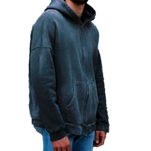 2025 OEM ODM Mejor proveedor Hombres Sudaderas de algodón Abrigo con cremallera completa con capucha Cremallera Unisex Sudaderas con capucha de manga suelta - Product Image 4