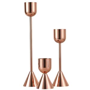 Ensemble de 2 bougeoirs en métal argenté, style moderne, bougeoirs élégants, design géométrique, décoration de table pour la maison, pour les mariages - Product Image 4