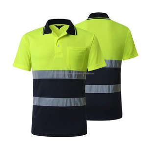 Camiseta Polo de Trabajo Reflectante de Alta Visibilidad Amarillo Fluorescente para Hombre, Ropa de Trabajo de Seguridad Protectora - Product Image 3