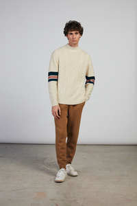 Maglione lavorato a maglia a maniche lunghe di alta qualità da uomo 100% eco cachemire intrecciato anti-pilling - Product Image 3