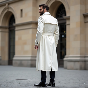 Abrigo de hombre de alta calidad de estilo elegante a la moda, abrigo largo de lana de negocios con doble botonadura, abrigo de prendas de vestir - Product Image 2
