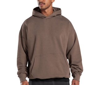 2025 vente chaude personnalisé surdimensionné hommes sweats à capuche blanc uni hiver hommes sweat pull à capuche pour hommes - Product Image 2