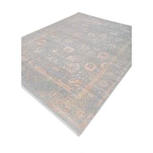 Alfombra Aurora Ivory de Lana y Viscosa Anudada a Mano Skwv-108 para Decoración de Sala de Estar con Patrón de Medallón y Pelo Alto - Product Image 2
