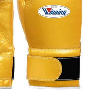 Gants de boxe professionnels en cuir doré avec fermeture velcro au poignet, gants d'entraînement et de sparring pour hommes et femmes - Product Image 6