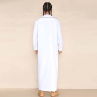 Jubbah Thobe islamique pour homme, style Qatar, caftan, de haute qualité, respirant, thermique, uni, pour l'automne, fabriqué au Pakistan, grande taille, devant ouvert