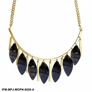 Collier bar en nacre, pendentif MOP irisé, bijoux géométriques minimalistes pour femmes, cadeau pour elle - Product Image 4