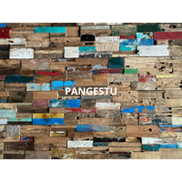 Panel de Pared de Madera de Barco Antiguo Moderno, Diseño 3D Insonorizante, Teca Reciclada para Entretenimiento Doméstico, Uso Comercial, Villas y Hoteles