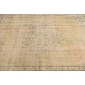 Tapis Vintage en Laine Verte 5.7X9.3 pieds Patchwork Turc Tapis Plat Tissé Décorations de Salon avec Support en Latex - Product Image 5