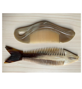 Horn Beard Comb Wholesale Ox Horn <b>Hair</b> Comb Large Handle Suitable Natural Horn Handmade Combs Latest - Product Image 3