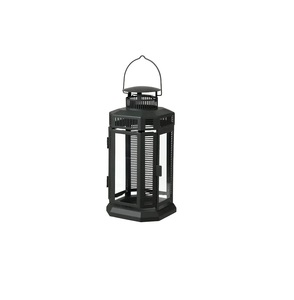 Linterna de Metal de lujo de buena calidad, estilo nórdico moderno, Eid Ramadan Light para decoración de Hotel, adornos artesanales chapados en negro - Product Image 4