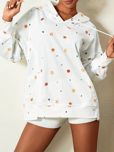 เสื้อฮู้ดผู้หญิงขายดี ผ้าฝ้าย 100% เนื้อเฟรนช์เทอร์รี่ สไตล์ลำลอง พิมพ์ลาย AOP หลายสี ปักลาย ดีไซน์ยุโรป สหรัฐอเมริกา ทรงปกติ - Product Image 6