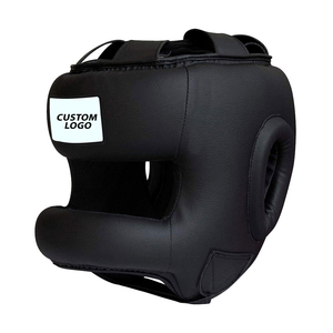 Protège-tête et protège-dents en cuir PU noir 2025 pour la boxe et le MMA – Protection confortable grande taille à prix compétitif - Product Image 1