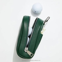 Pochette pour balles de golf en cuir galet avec logo personnalisé, étui à balles de golf suspendu à la taille en PU durable, rangement de voyage en plein air avec empreinte de logo