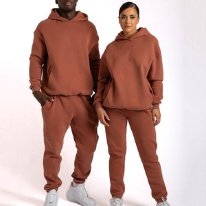Sweat à capuche vierge et pantalon de survêtement en coton épais de haute qualité Ensemble unisexe à capuche personnalisé pour hommes - Product Image 6