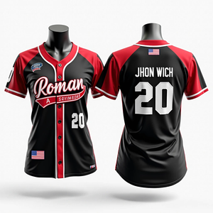 Cheer Baseball Jersey for Women Custom Sponsor Logos Printed Short Sleeve 100% Polyester Moisture Wicking Breathable Wholesale - Product Image 4