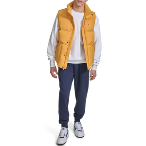 Hombres con capucha Casual al aire libre acolchado Puffer chaleco sin mangas logotipo frontal High Street Style precio al por mayor - Product Image 3