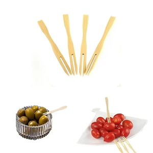 Mini-String Cute Bamboo Fruit Tenedor Raqueta Stick Desechable Baya recubierta de azúcar para niños Sostenible para bodas al por mayor - Product Image 6