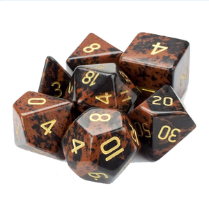 Dés en pierre de haute qualité, obsidienne acajou, cristal naturel, pierres précieuses de guérison reiki, pierres gravées, dés personnalisés, cristal viking - Product Image 1