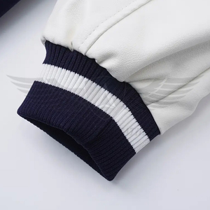 Long boutonné à col personnalisé avec vente en gros, nouveau style de vestes universitaire de baseball universitaire à manches en cuir de bon fournisseur - Product Image 5