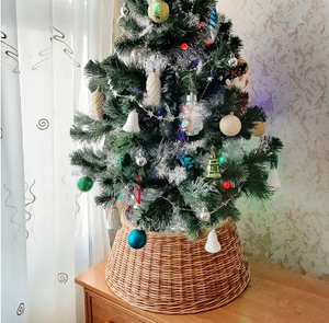 Jupe en rotin et osier pour arbre de noël, couverture de support en saule naturel pour arbre de noël - Product Image 5