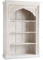 Meuble vintage, nouvelle conception, bibliothèque en bois massif sculptée à la main, style antique, fenêtre en arc, présentoir de livres, bibliothèque, étagère